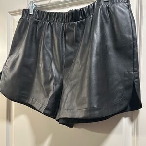 a new day Black Faux Leather Shorts